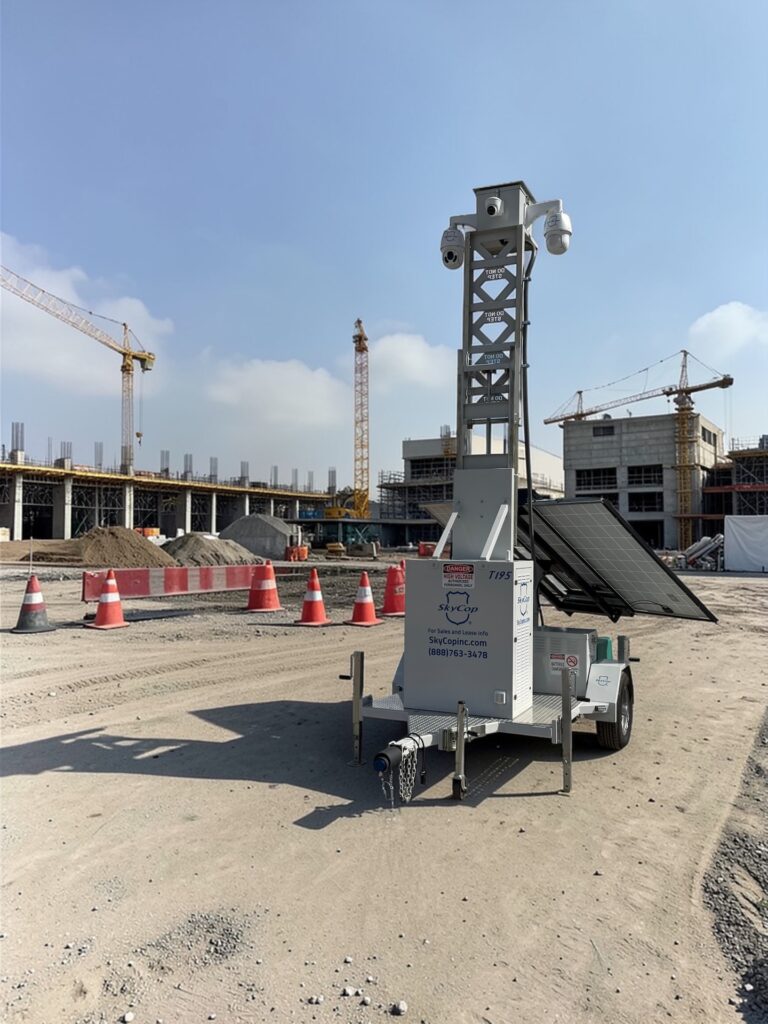 mobile surveillance unit in construction site